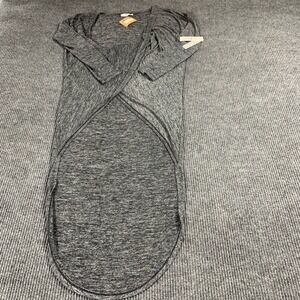 Buddy Basics Top‎ Womens Medium Large Gray Wrap Stretch Long Sleeve Casual $58